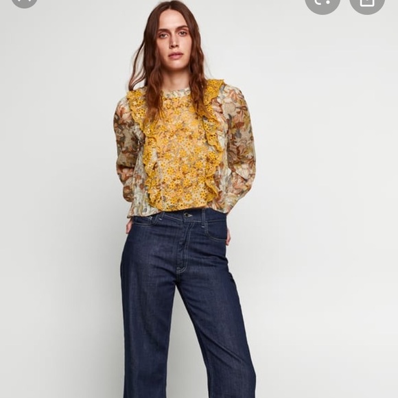 NWT EMBROIDERED FLORAL PRINT BLOUSE ZARA - Picture 2 of 6